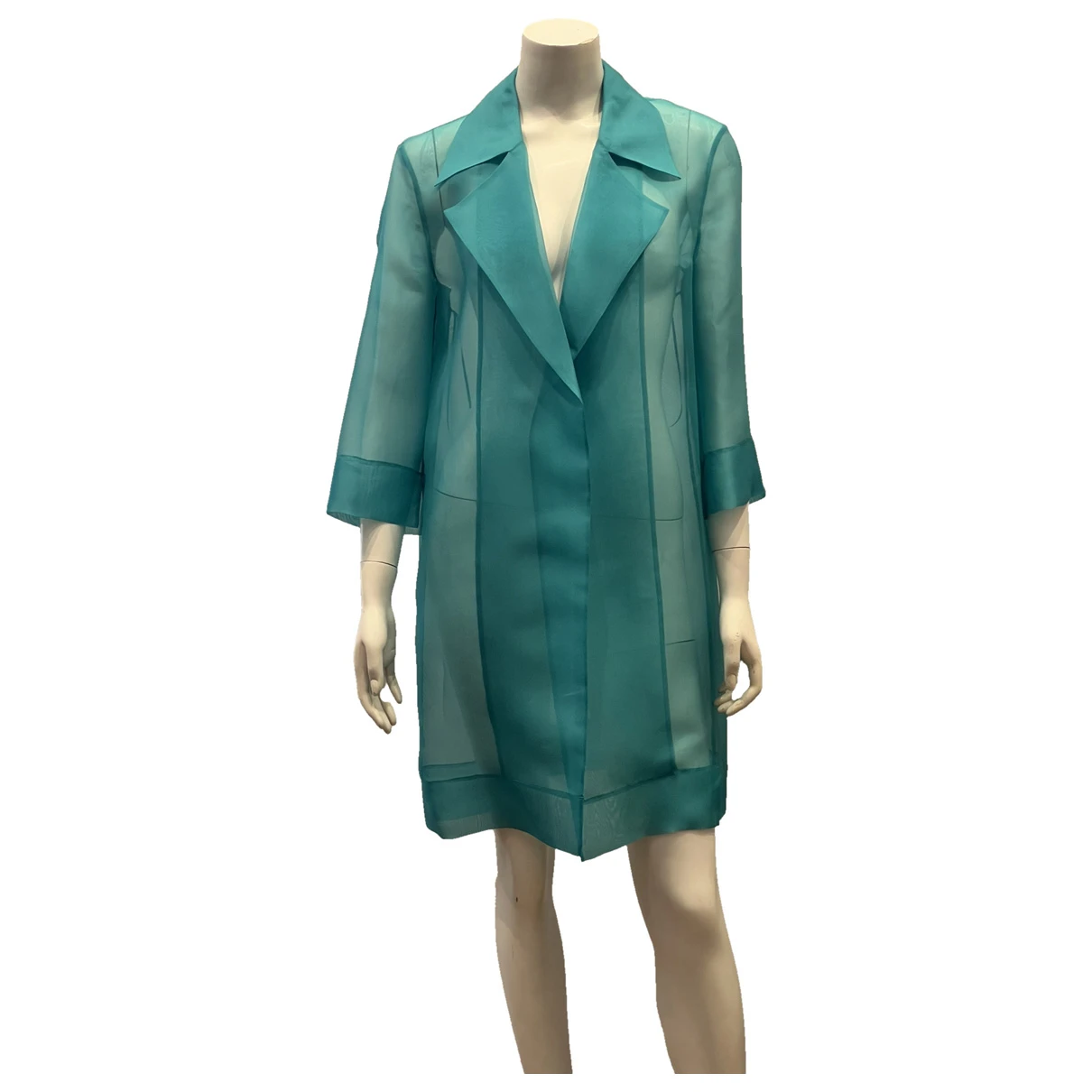 Pre-owned Marella Silk Coat In Turquoise
