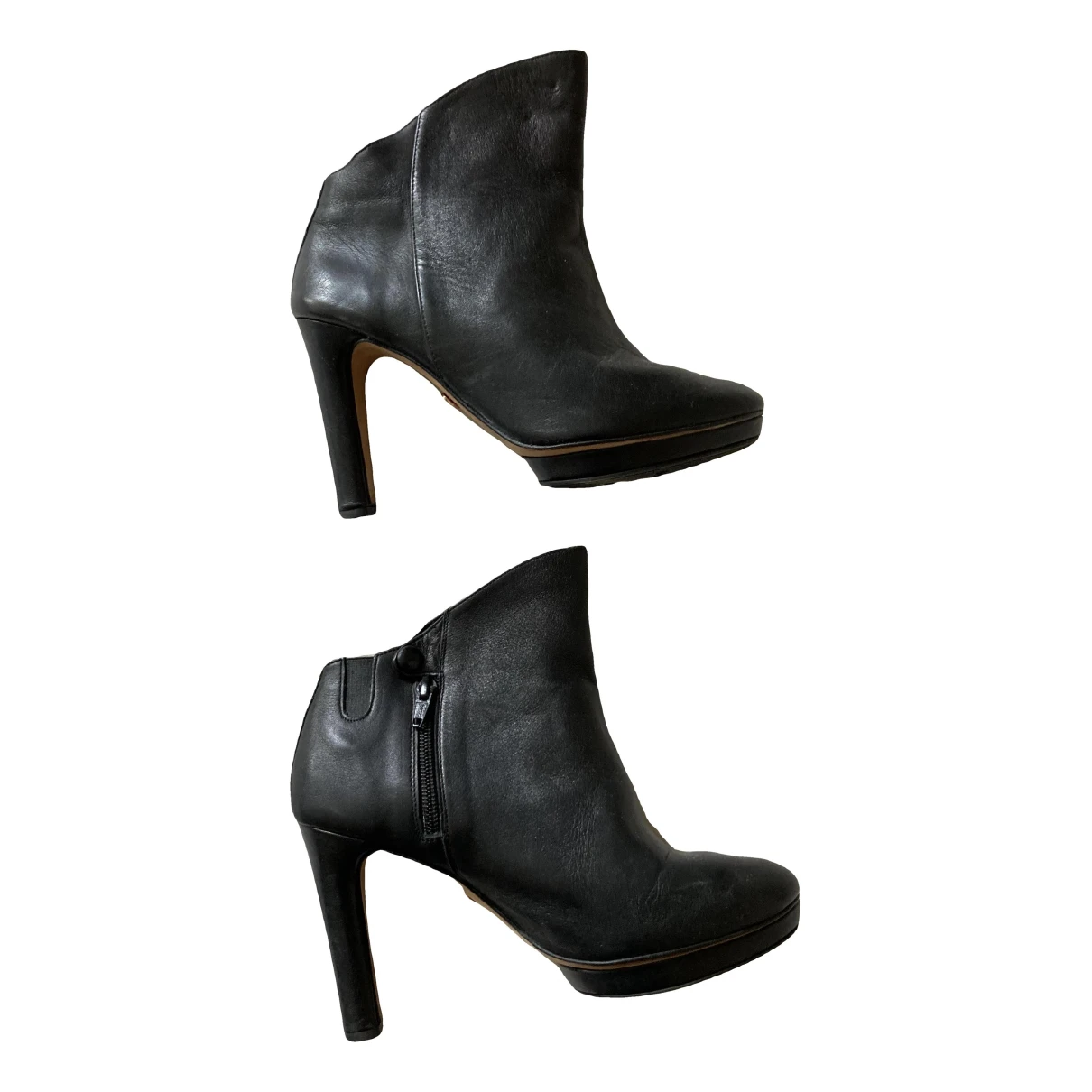 Pre-owned Repetto Leather Ankle Boots In Black
