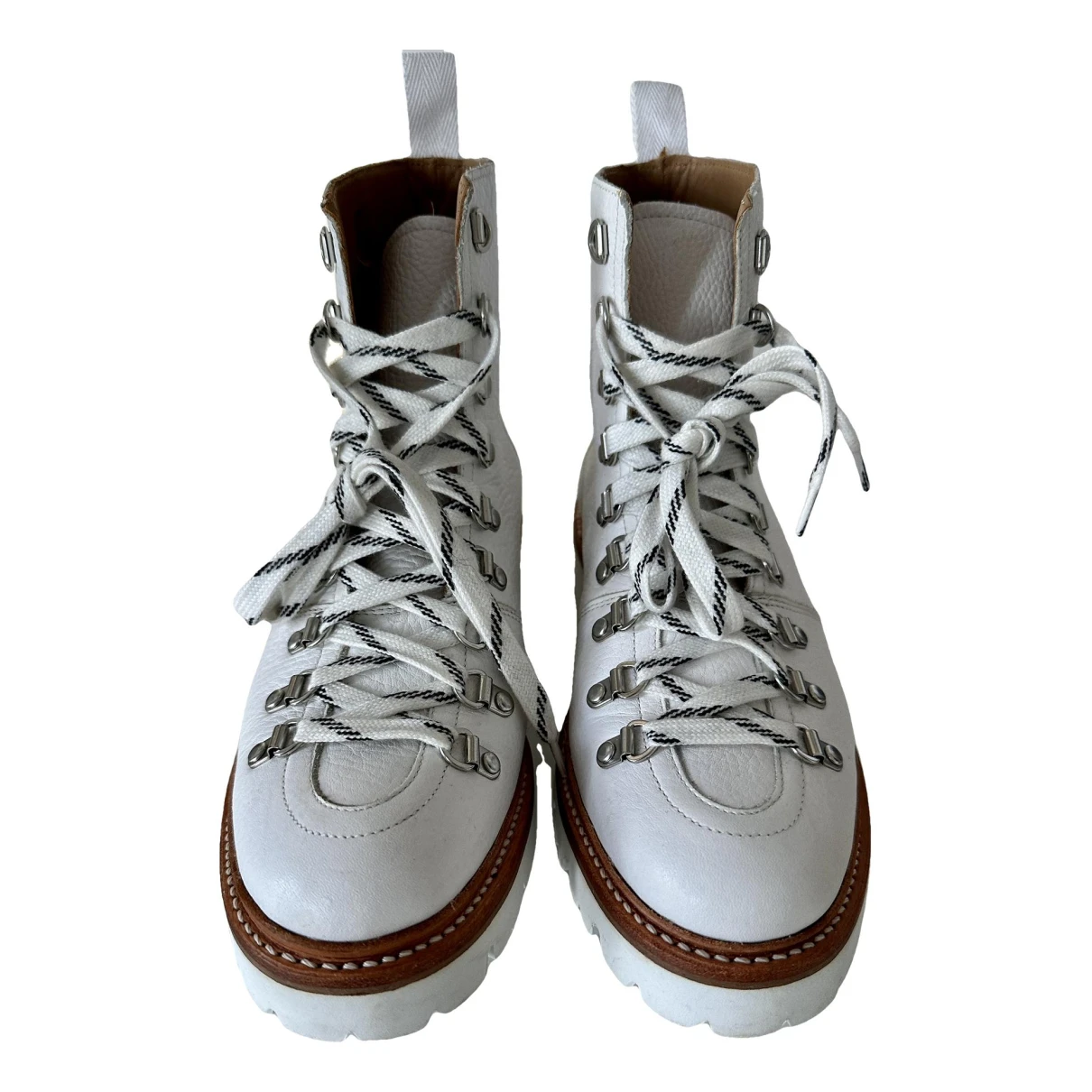 Pre-owned Grenson Leather Boots In White