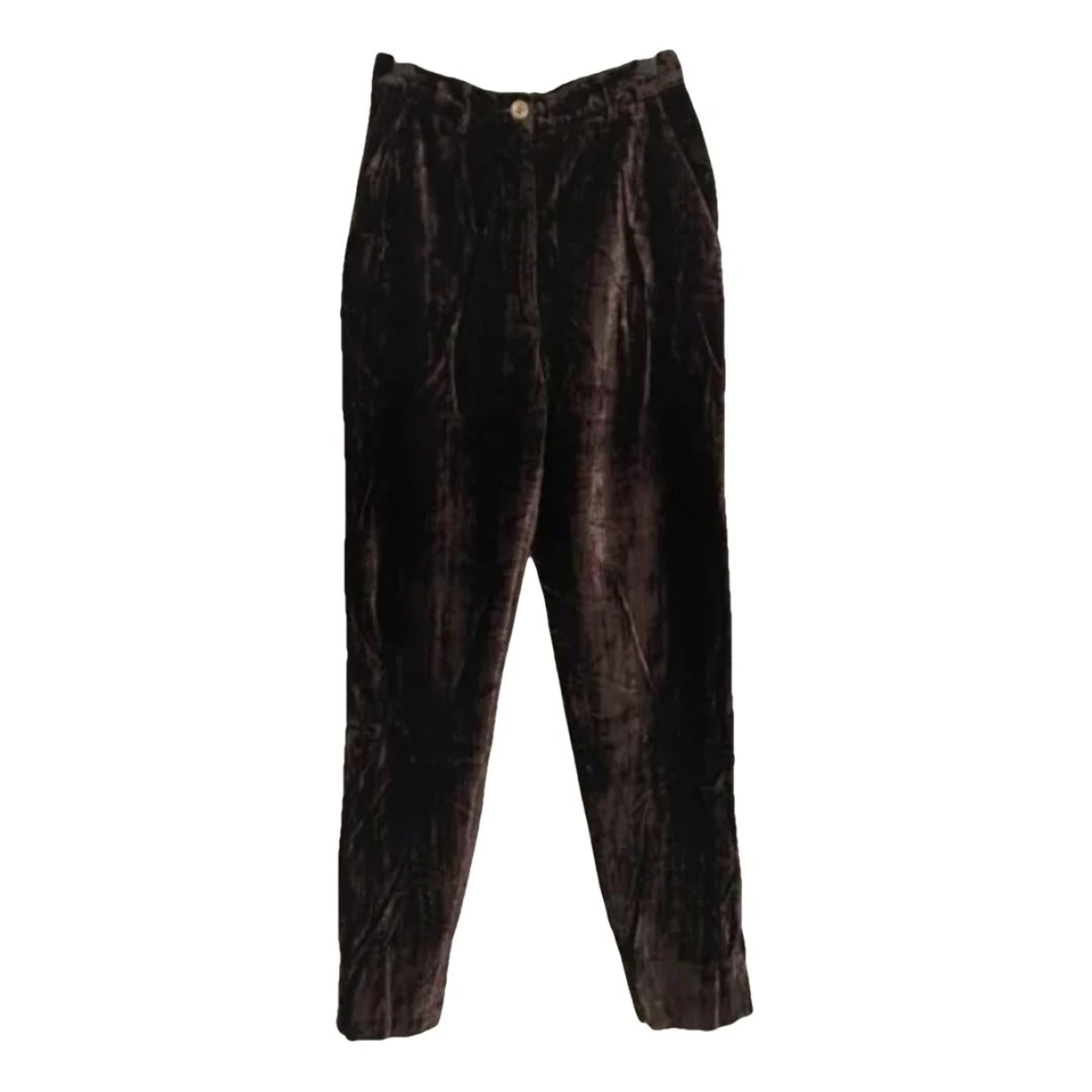 Pre-owned Dolce & Gabbana Velvet Carot Pants In Brown