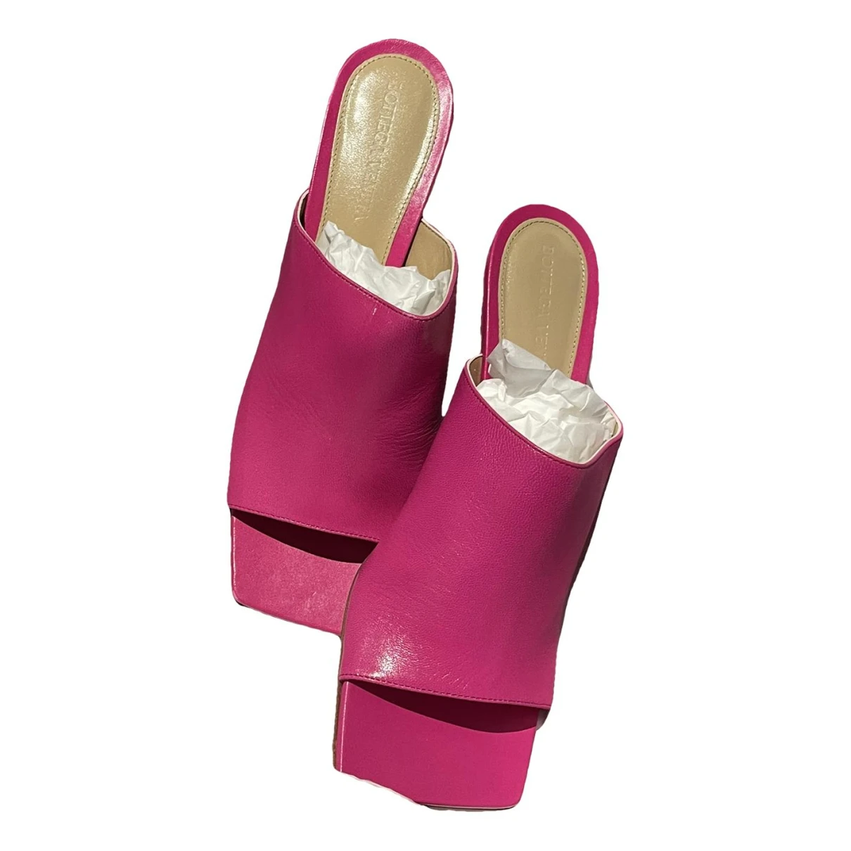 Pre-owned Bottega Veneta Stretch Leather Sandal In Pink