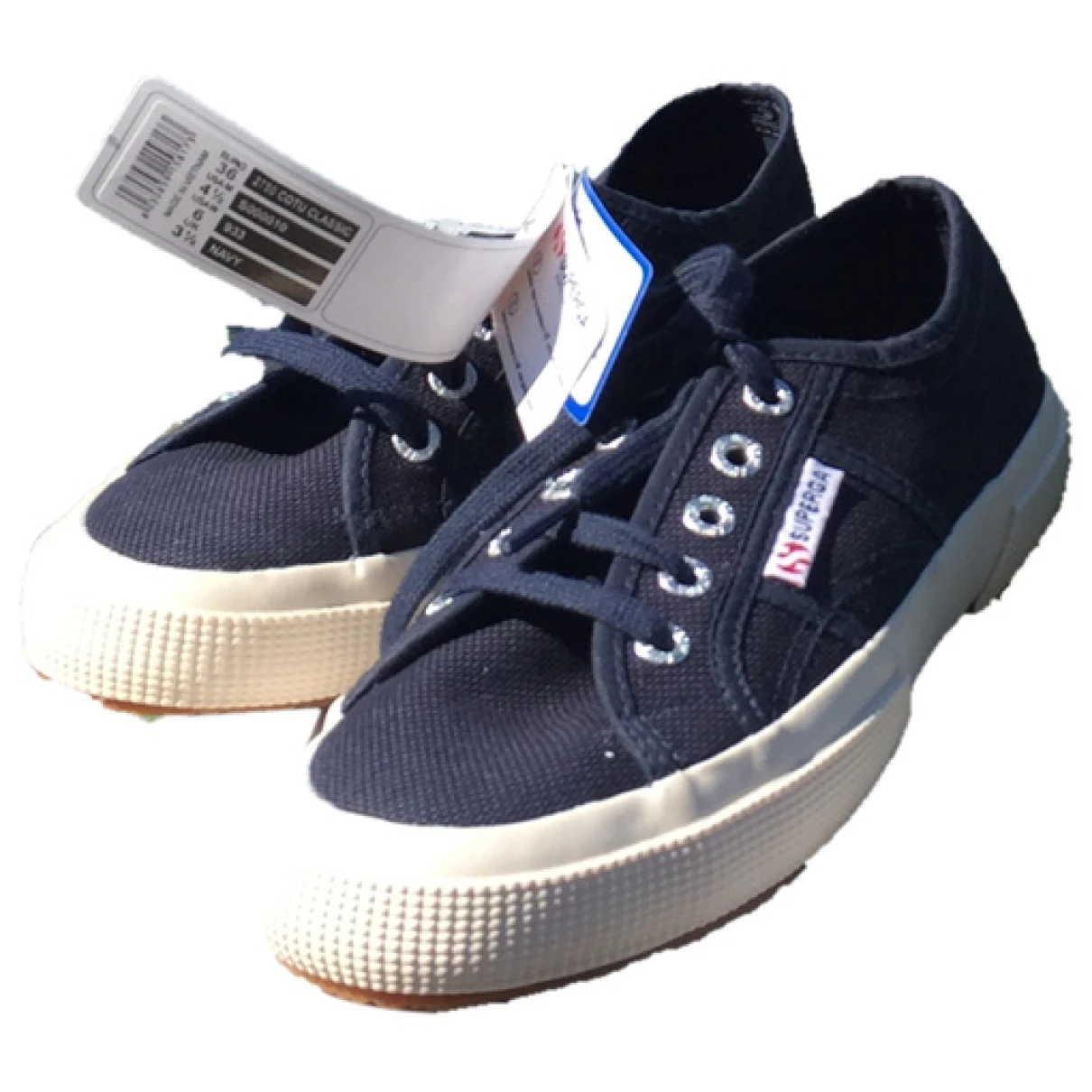 Pre-owned Superga Cloth Flats In Blue
