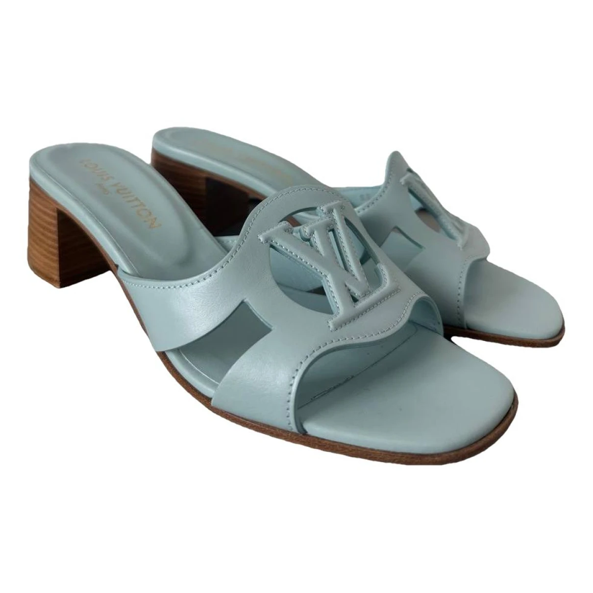 Pre-owned Louis Vuitton Leather Mules In Blue