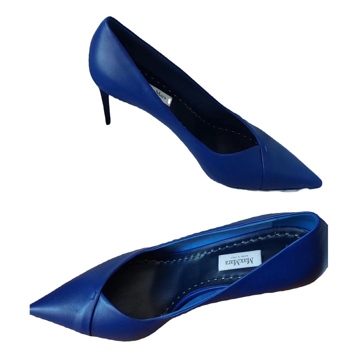 Pre-owned Max Mara Leather Heels In Blue