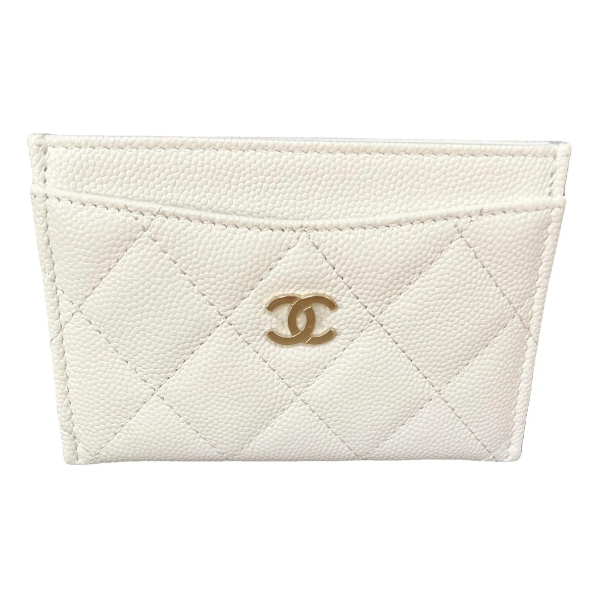 Pre-owned Chanel Timeless/classique Leather Wallet In White