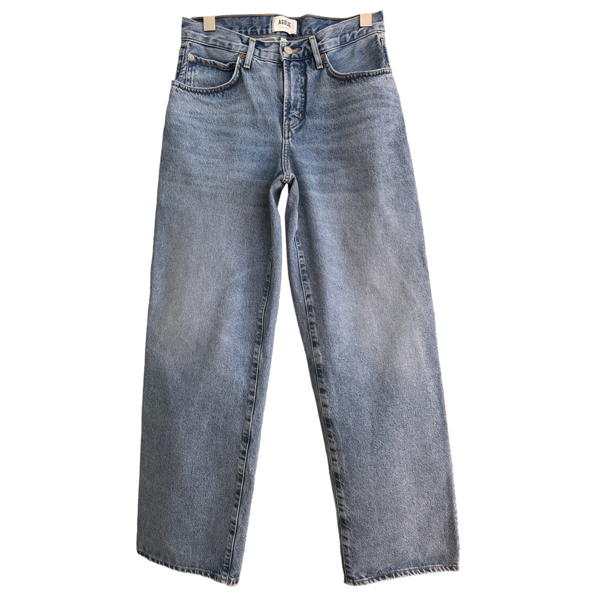 Pre-owned Agolde Straight Jeans In Blue