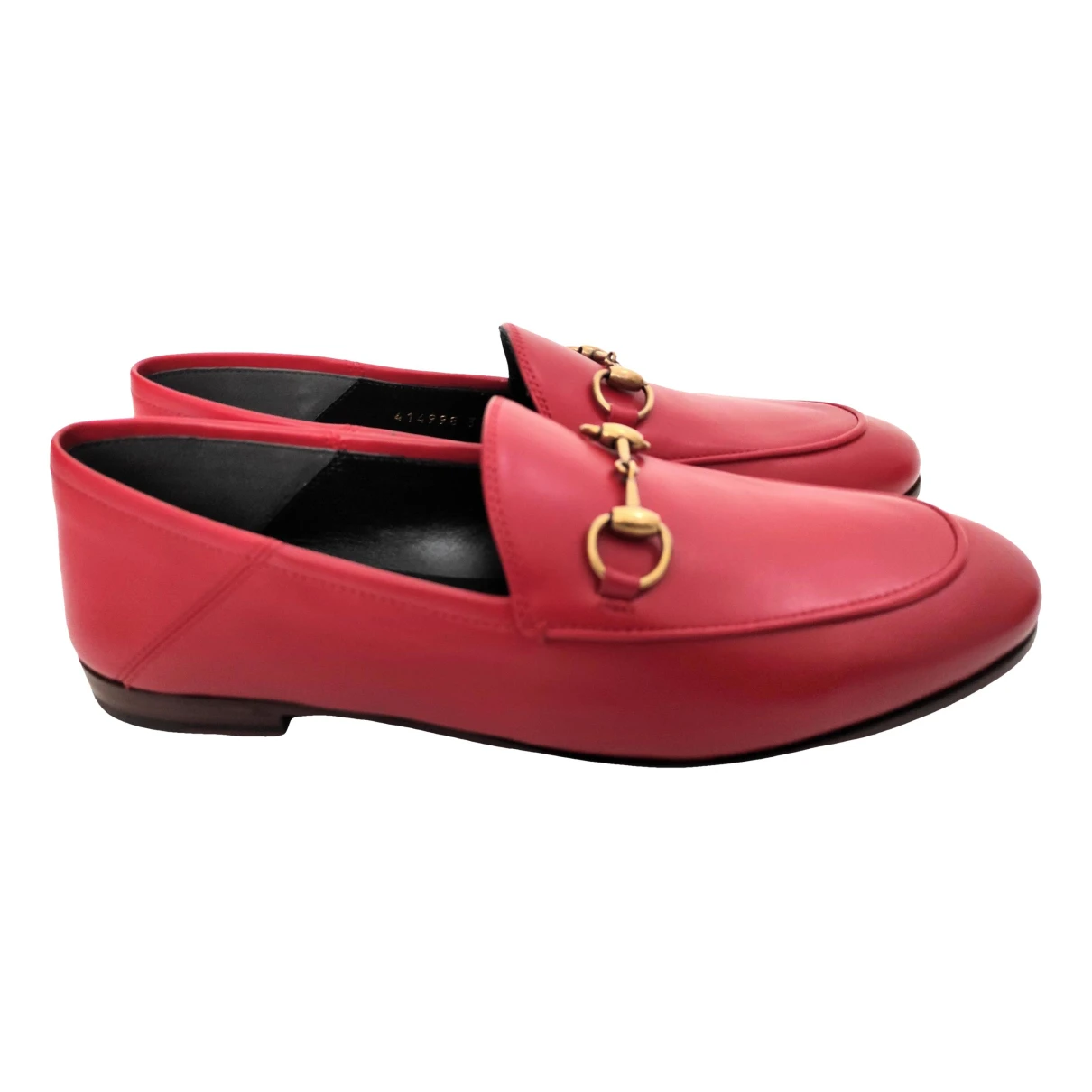 Pre-owned Gucci Brixton Leather Flats In Red