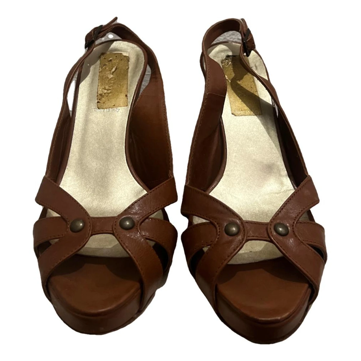 Pre-owned Marella Leather Sandals In Brown
