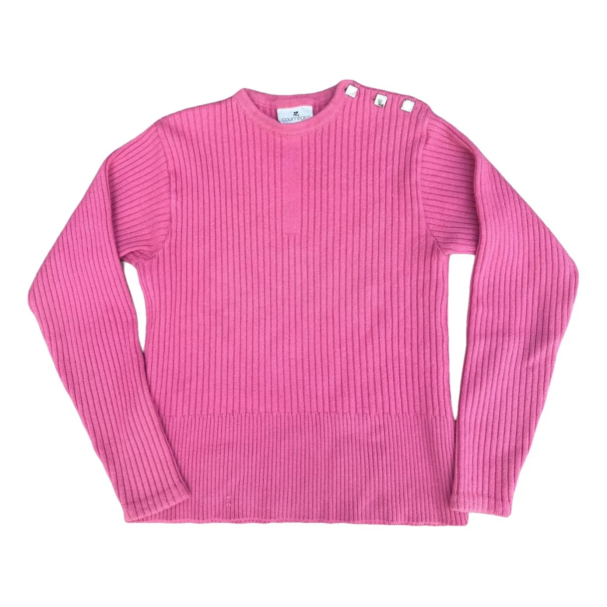 Pre-owned Courrèges Wool Jumper In Pink