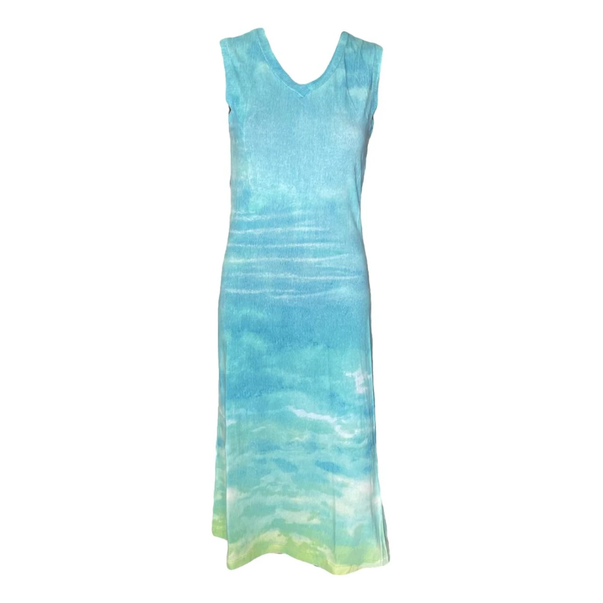 Pre-owned Roberto Cavalli Maxi Dress In Turquoise