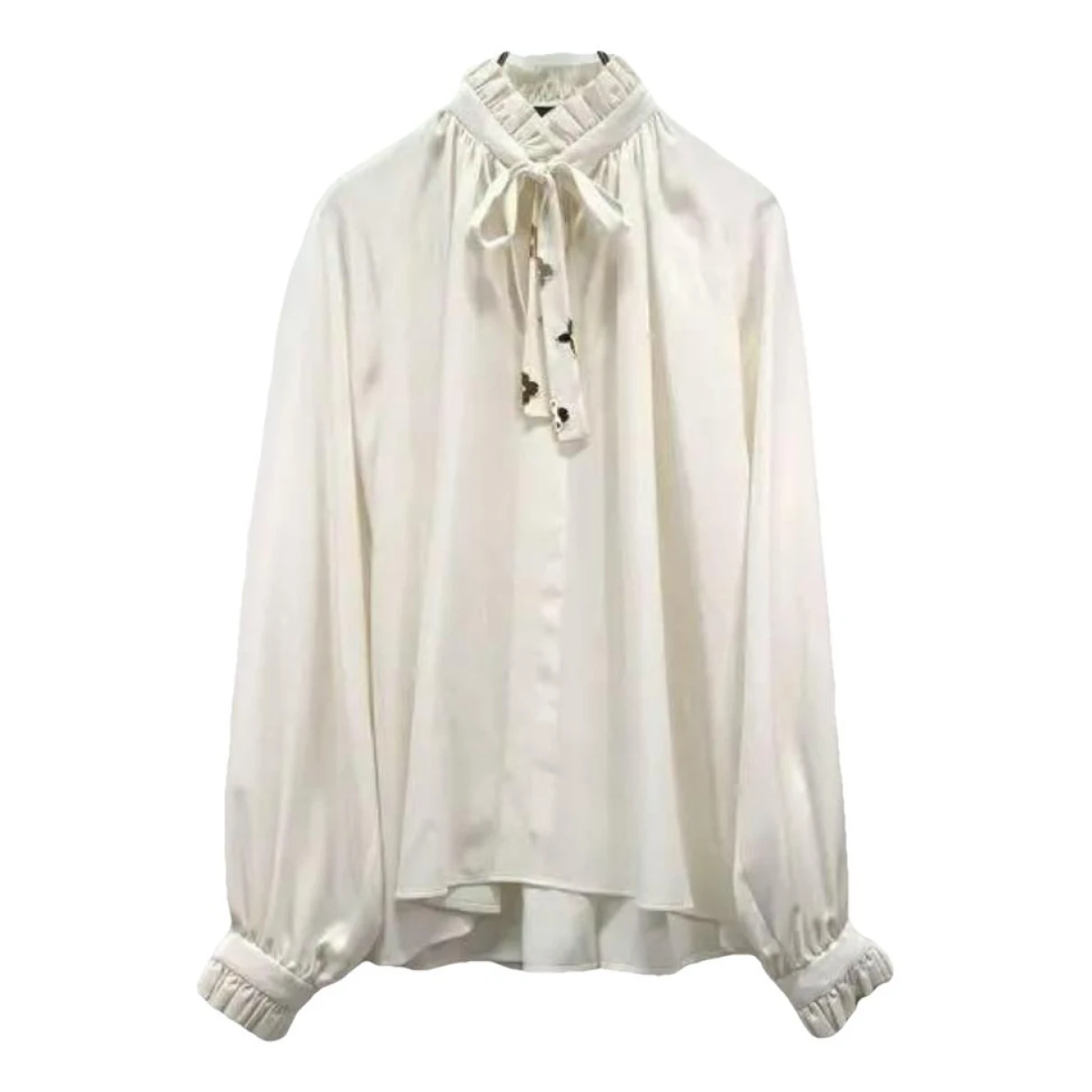 Pre-owned Louis Vuitton Silk Blouse In White