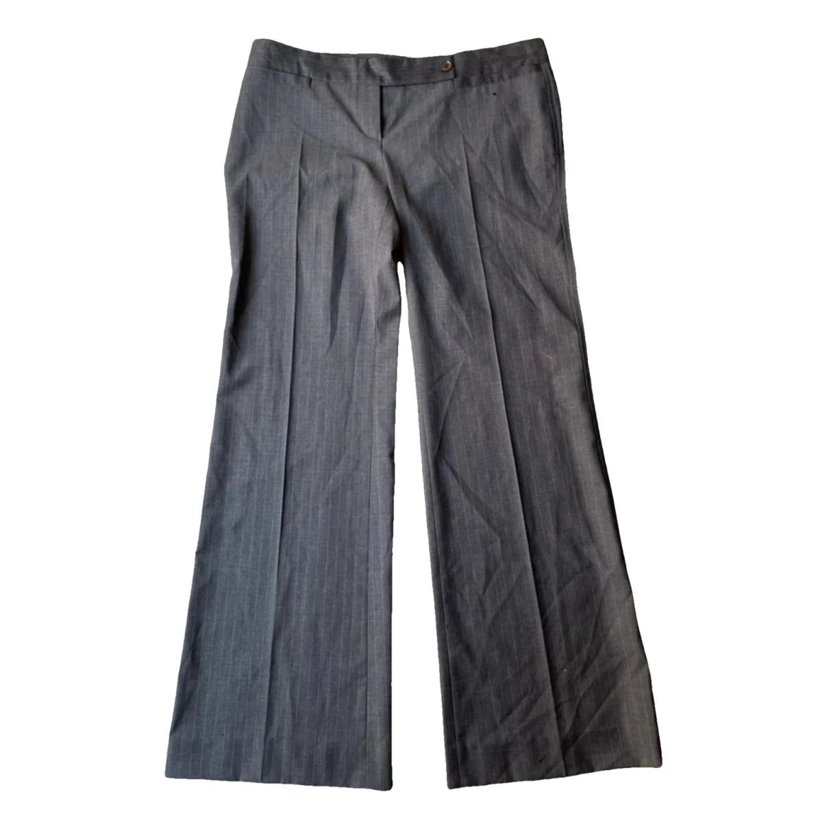 Pre-owned Dolce & Gabbana Wool Large Pants In Grey