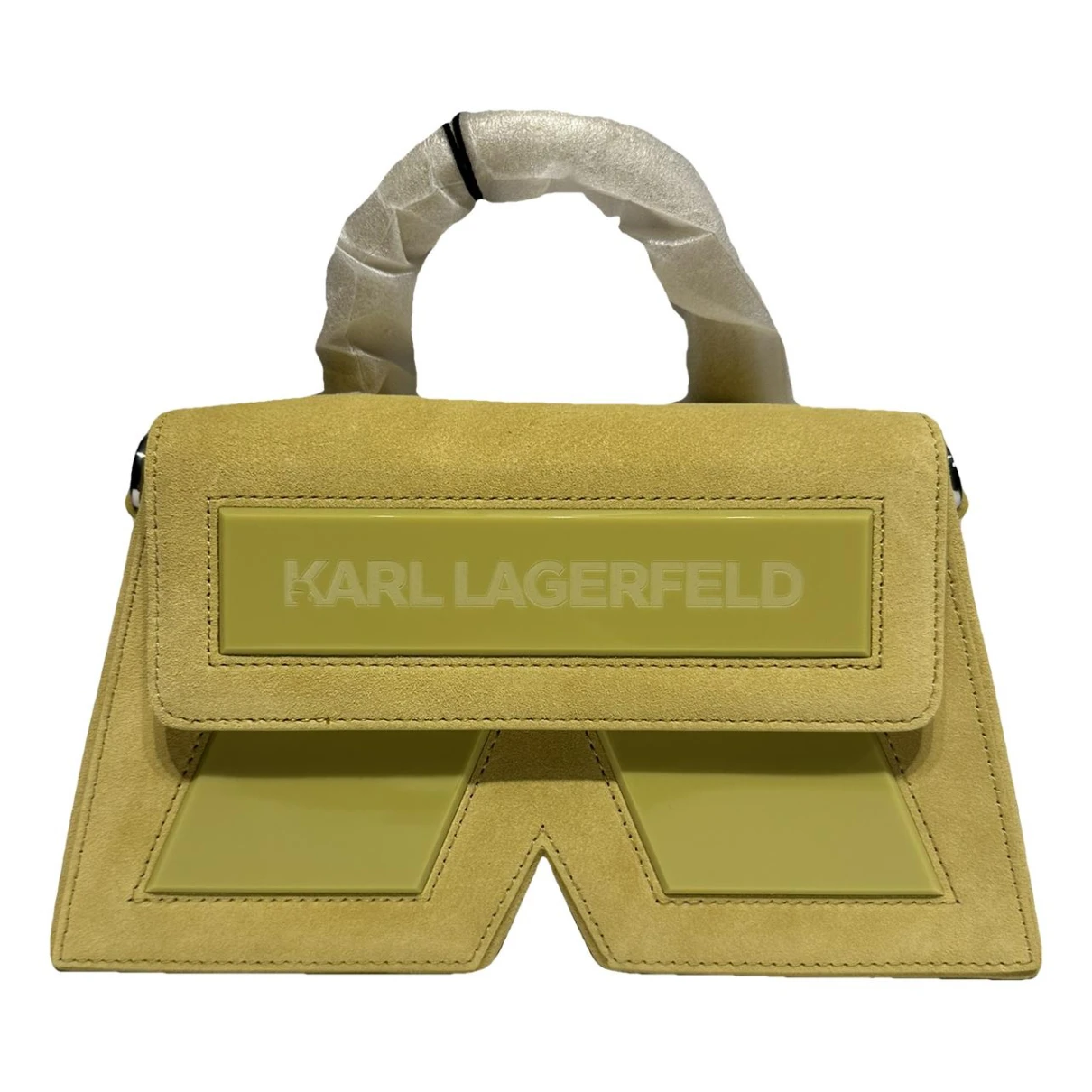 Pre-owned Karl Lagerfeld Leather Handbag In Yellow