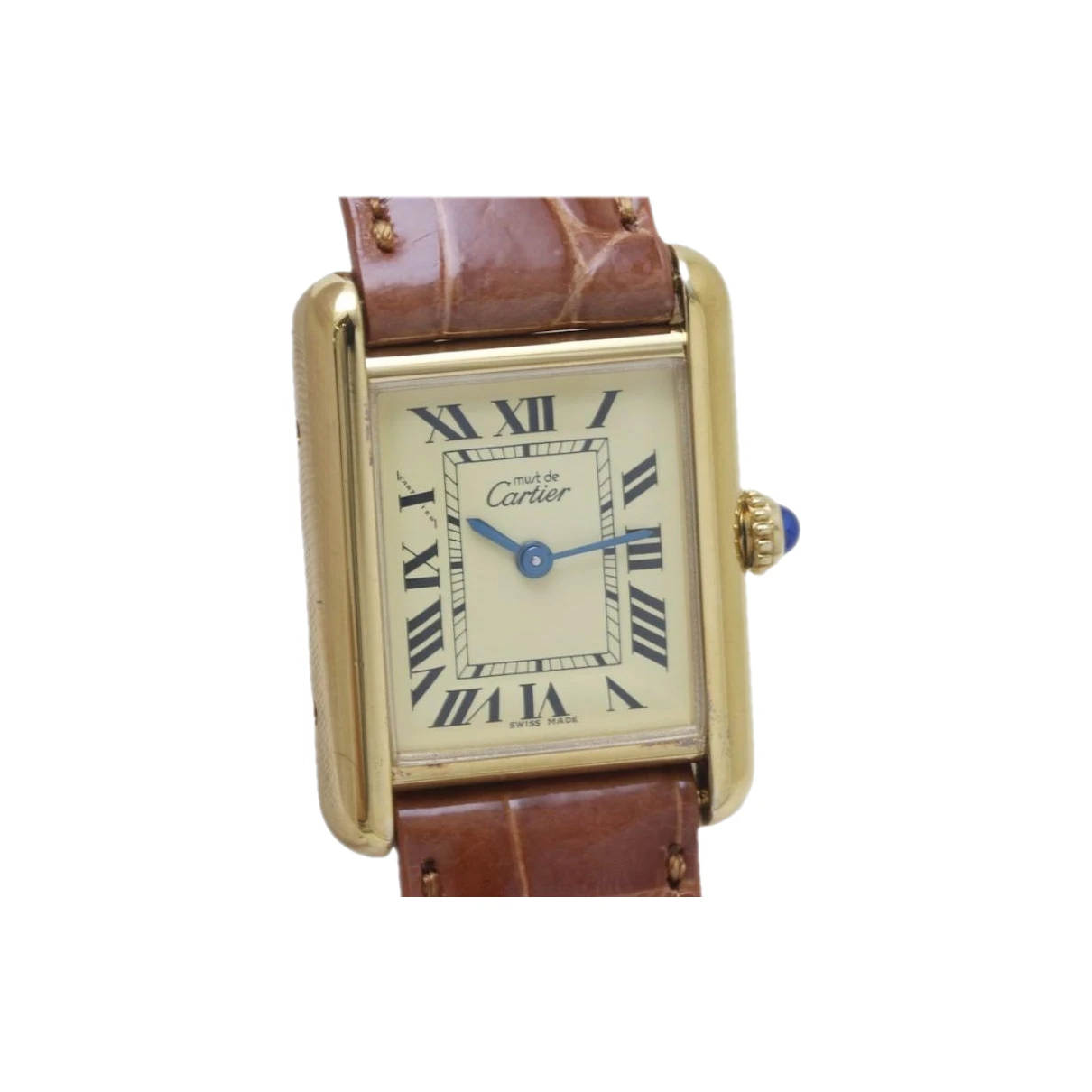 Pre-owned Cartier Tank Must Silver Gilt Watch In Pink