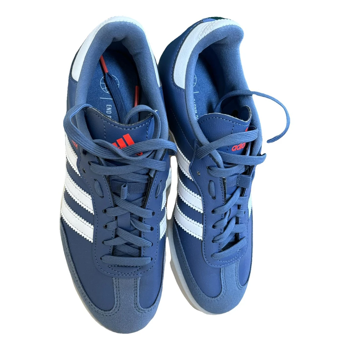Pre-owned Adidas Originals Samba Leather Trainers In Blue