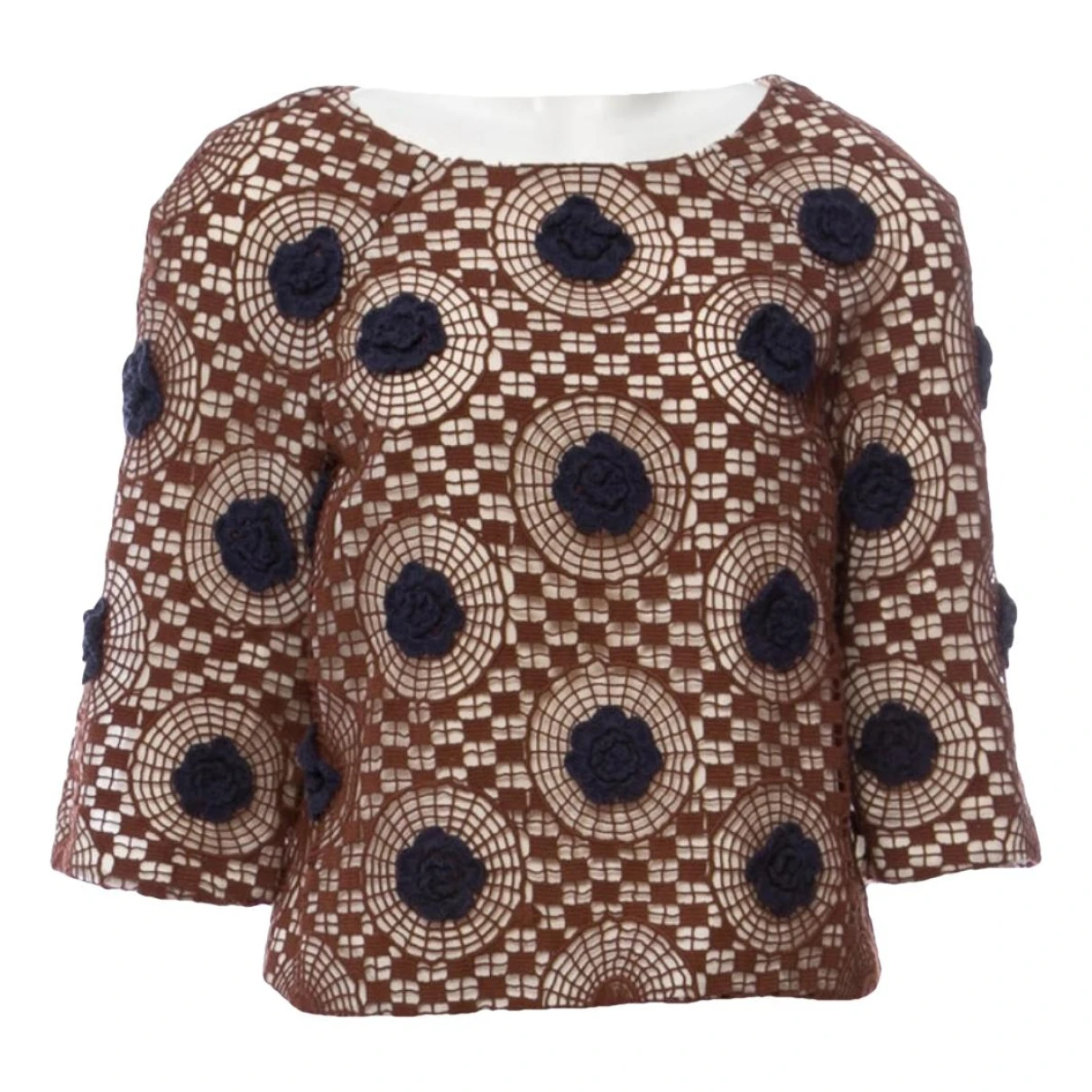 Pre-owned Tory Burch Blouse In Brown