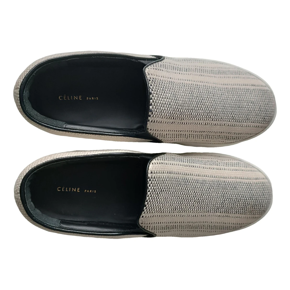 Pre-owned Celine Pull On Cloth Trainers In Grey