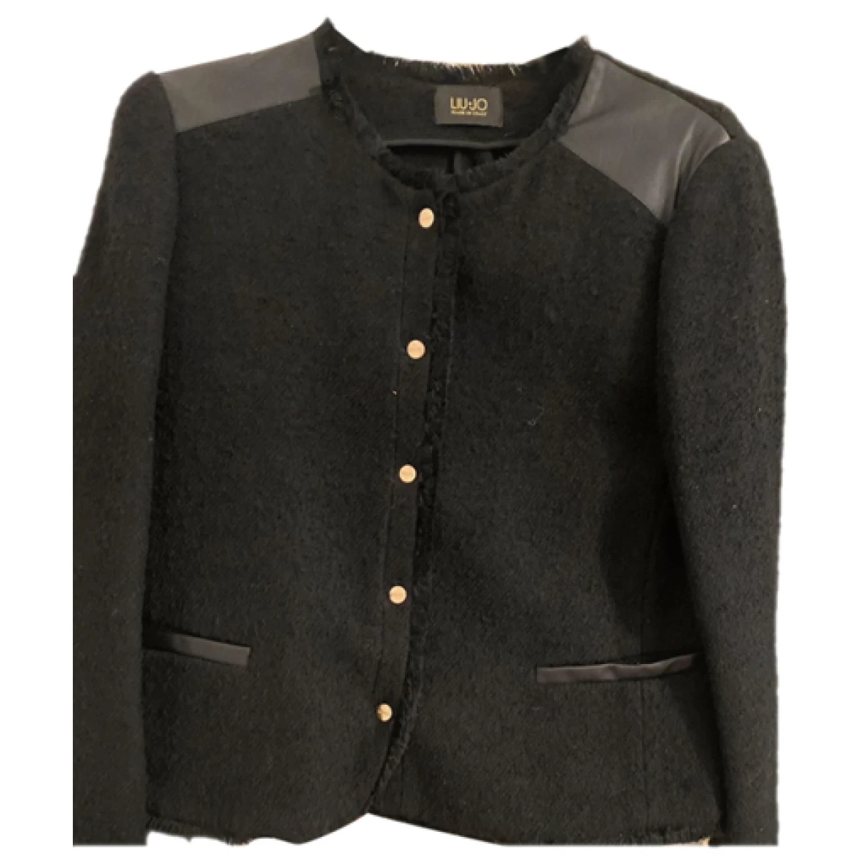 Pre-owned Liujo Wool Short Vest In Black