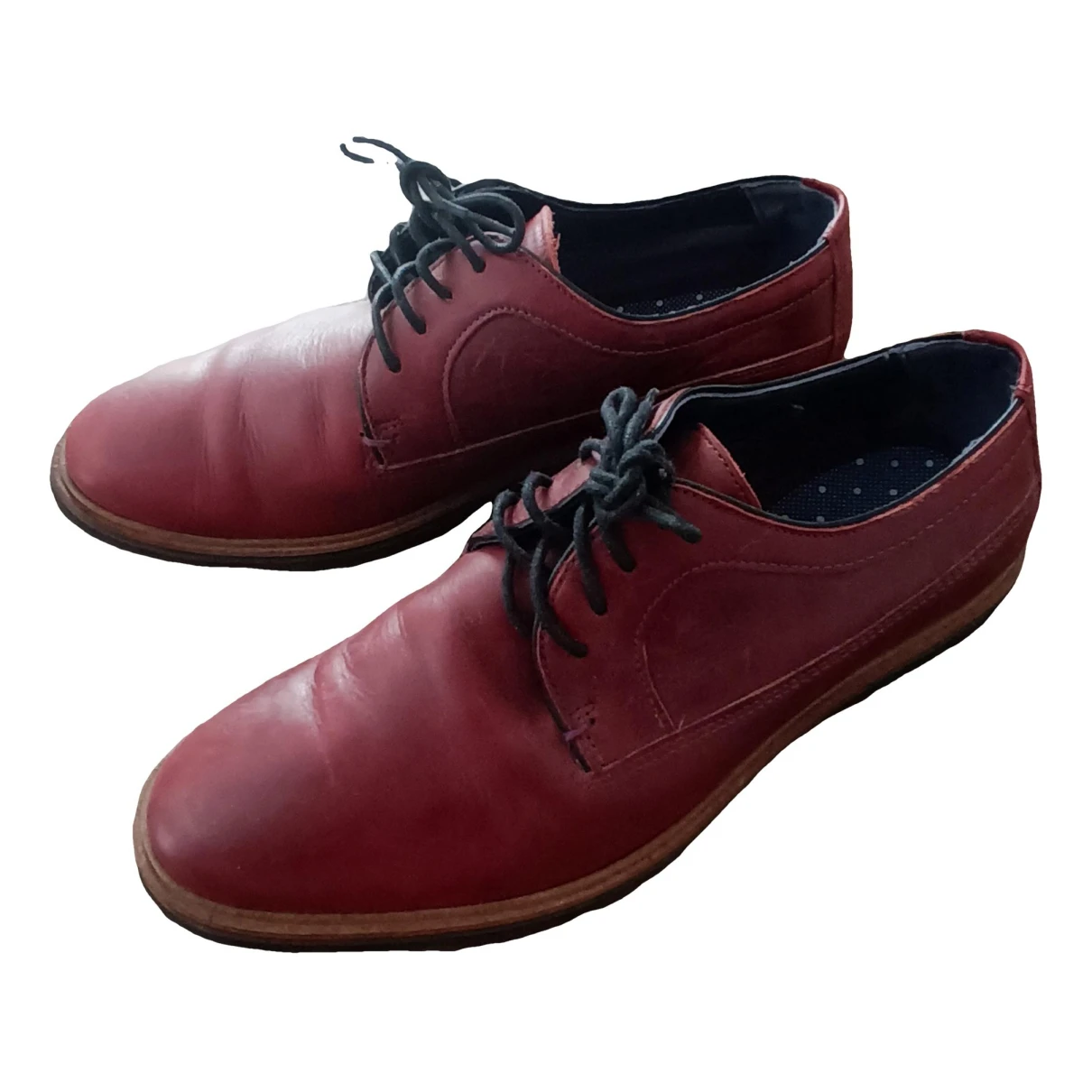 Pre-owned Ted Baker Leather Lace Ups In Burgundy