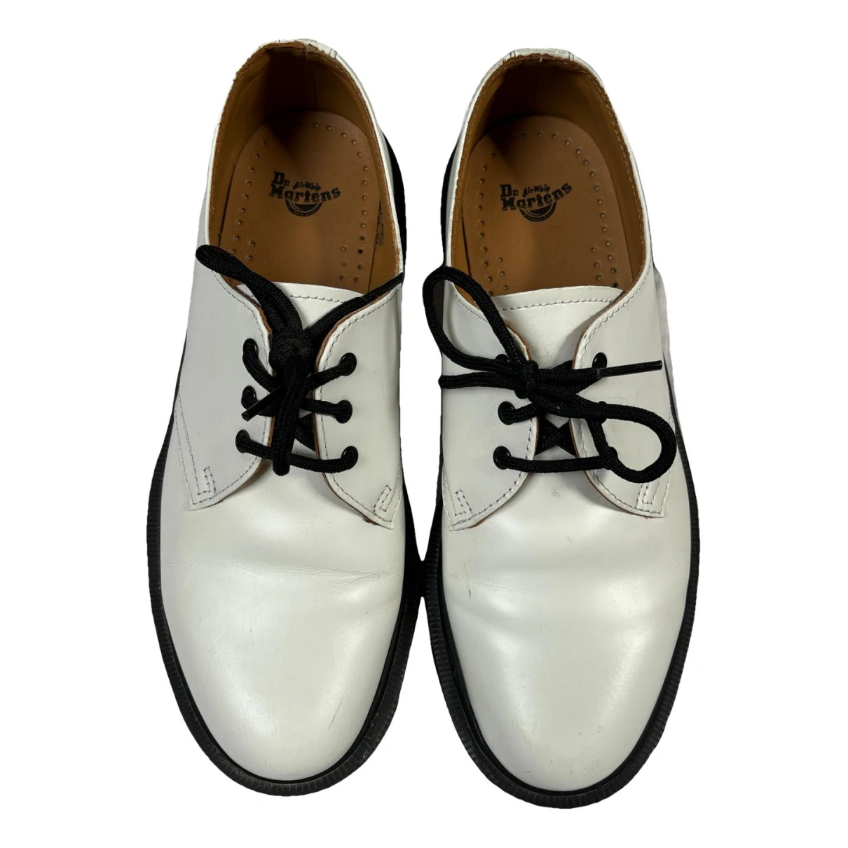 Pre-owned Dr. Martens' Leather Lace Ups In White