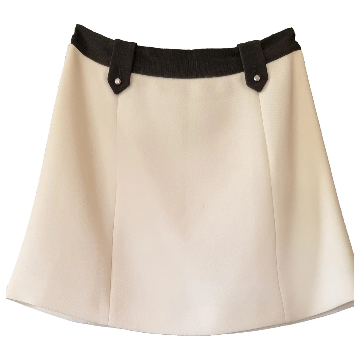 Pre-owned Prada Wool Mini Skirt In White