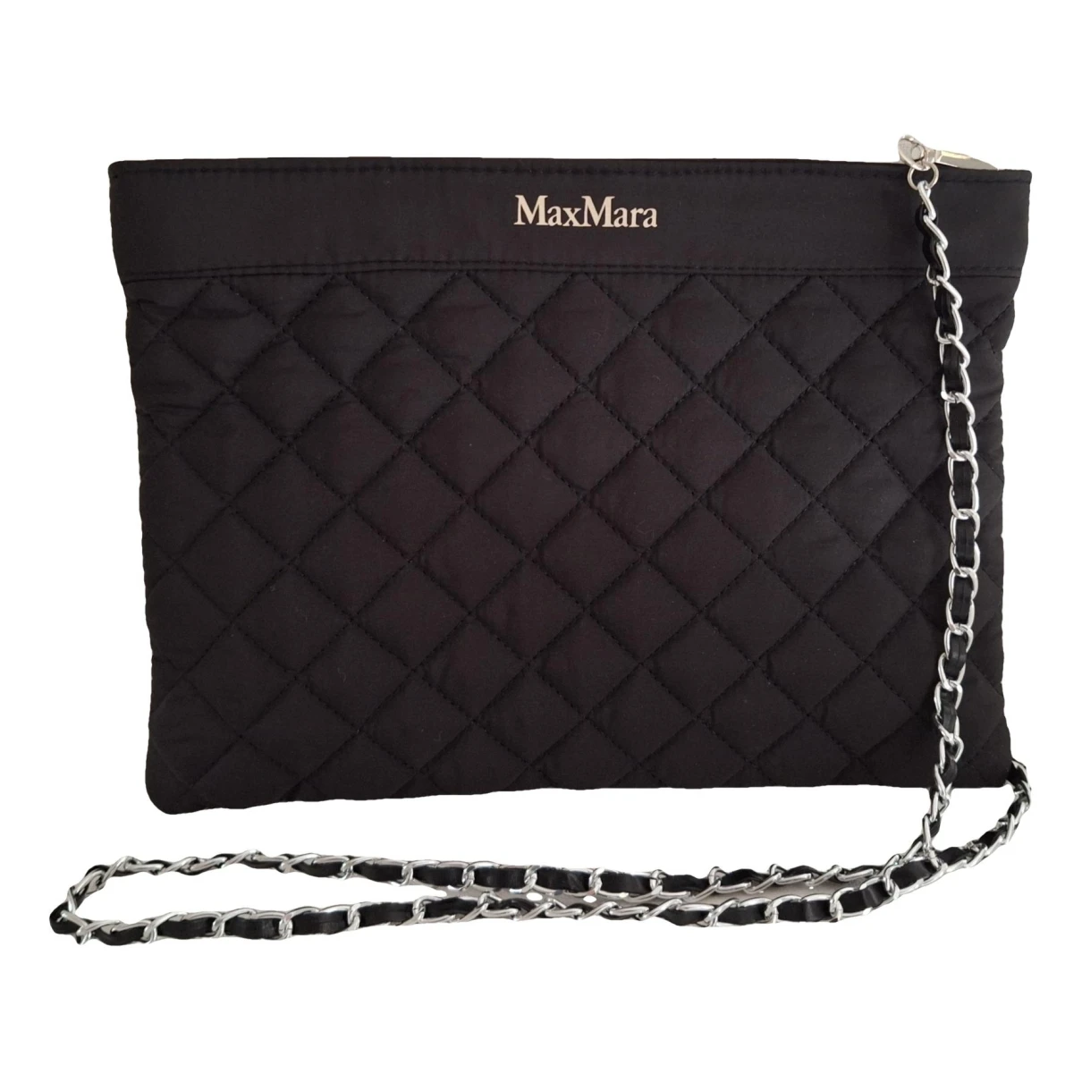 Pre-owned Max Mara Cloth Clutch Bag In Black