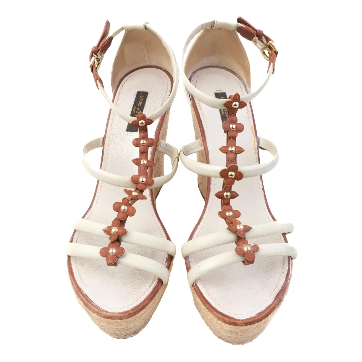 Pre-owned Louis Vuitton Leather Sandal In Beige