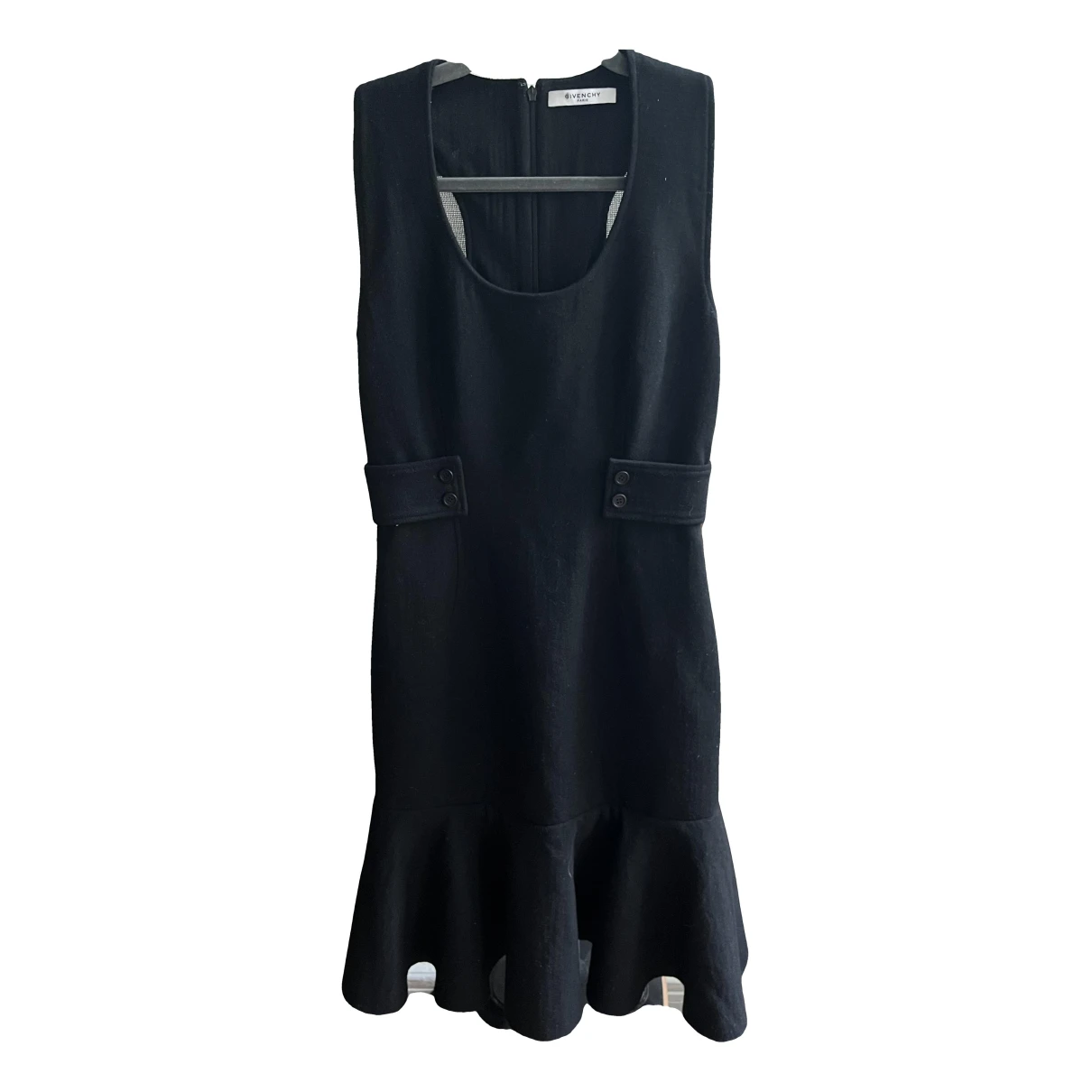 Pre-owned Givenchy Wool Mid-length Dress In Black
