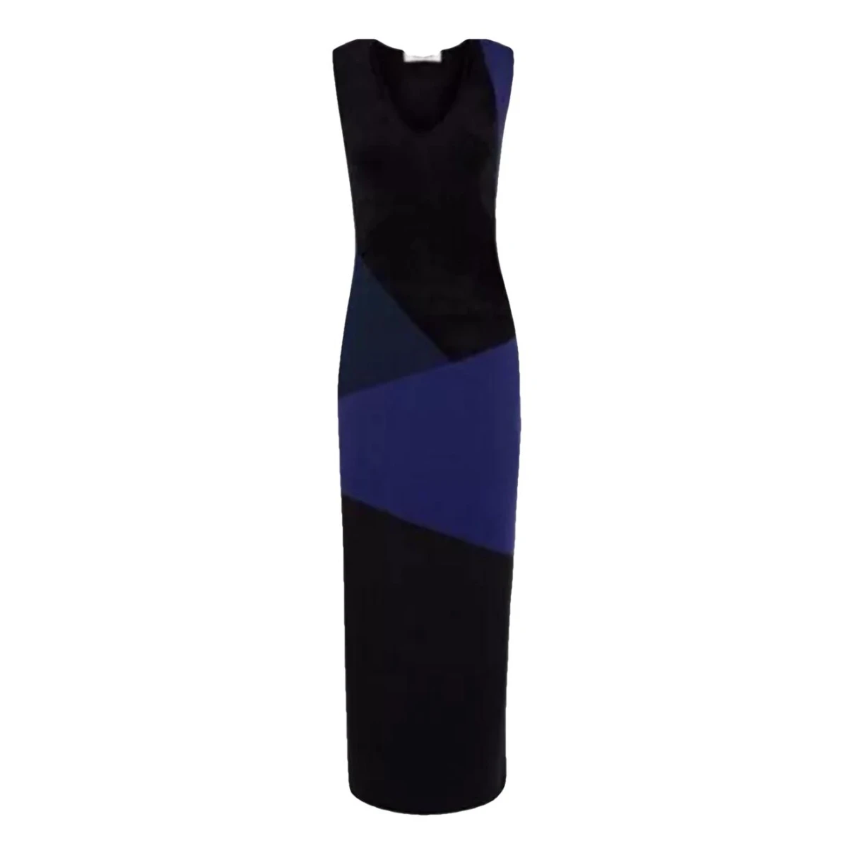 Pre-owned Diane Von Furstenberg Silk Maxi Dress In Blue