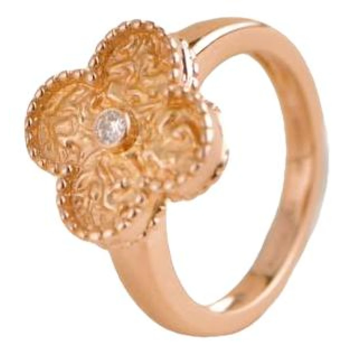 Pre-owned Van Cleef & Arpels Vintage Alhambra Pink Gold Ring