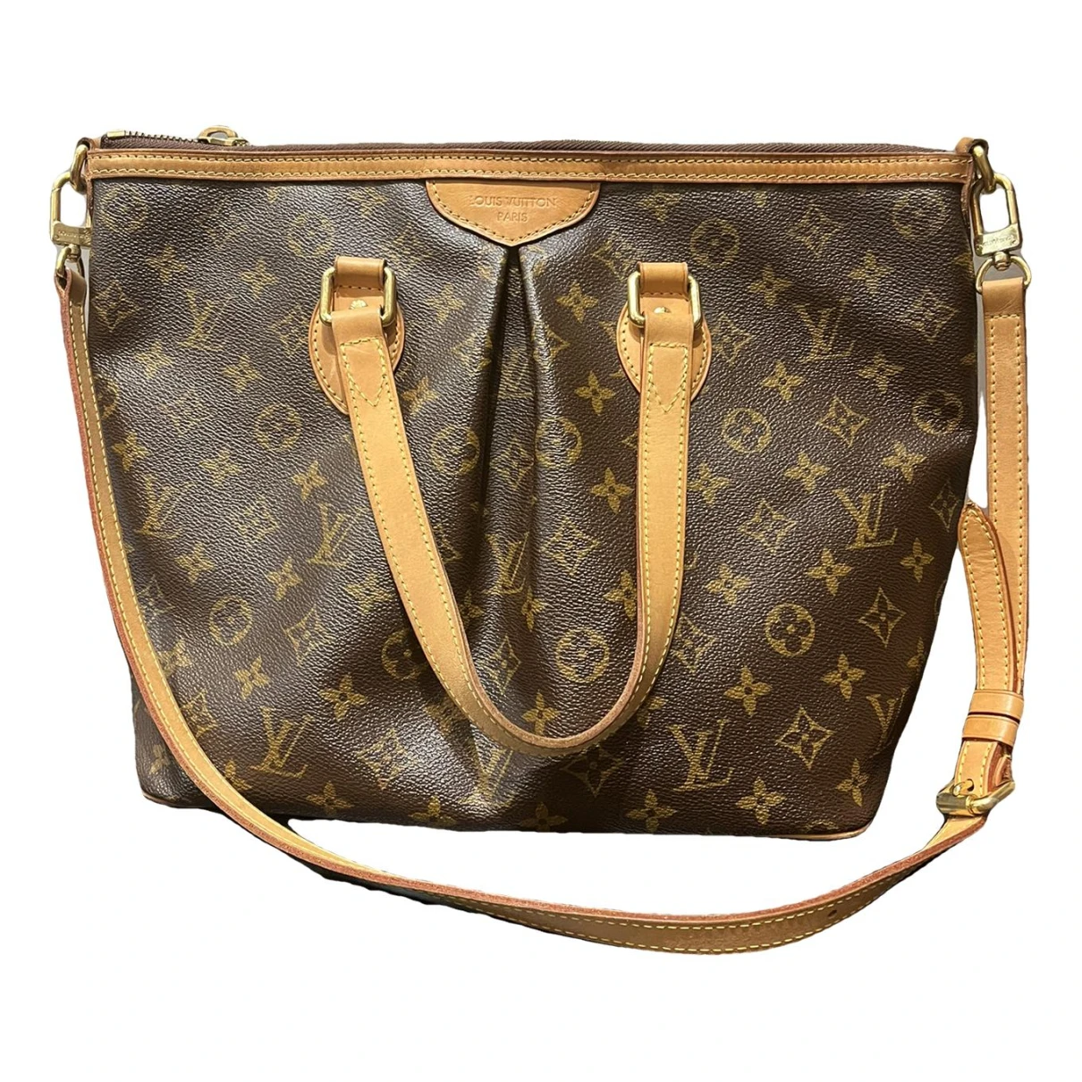 Pre-owned Louis Vuitton Palermo Leather Handbag In Brown