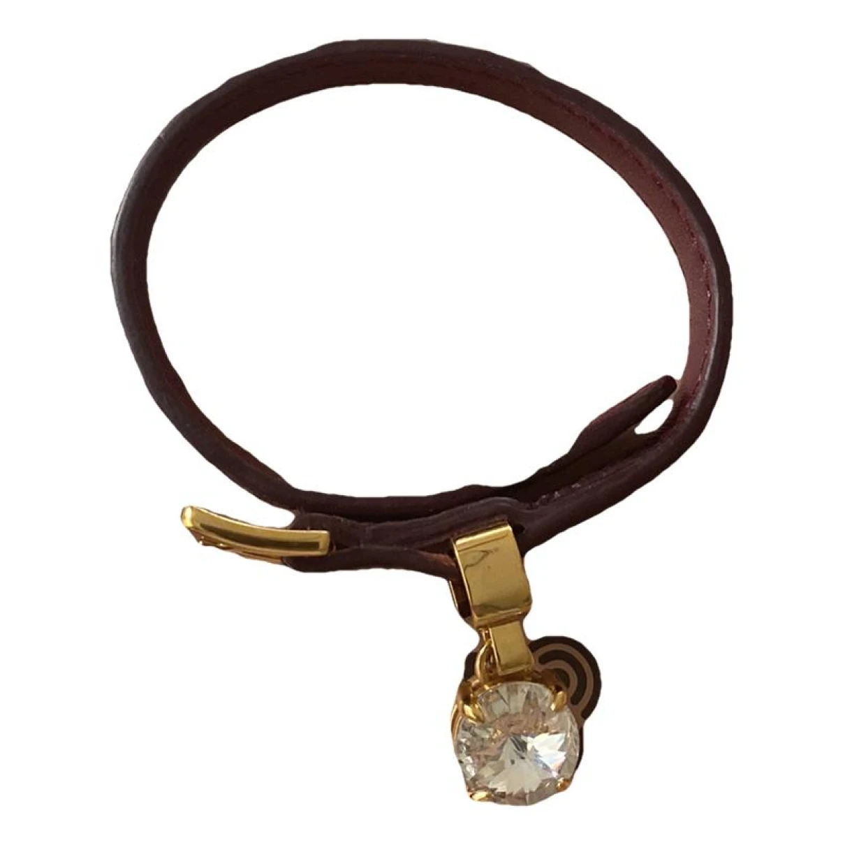 Pre-owned Miu Miu Leather Bracelet In Brown