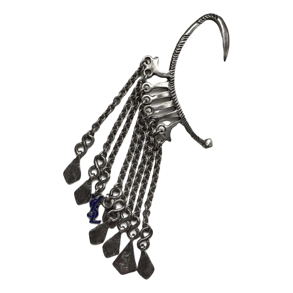 Pre-owned Saint Laurent Earrings In Anthracite