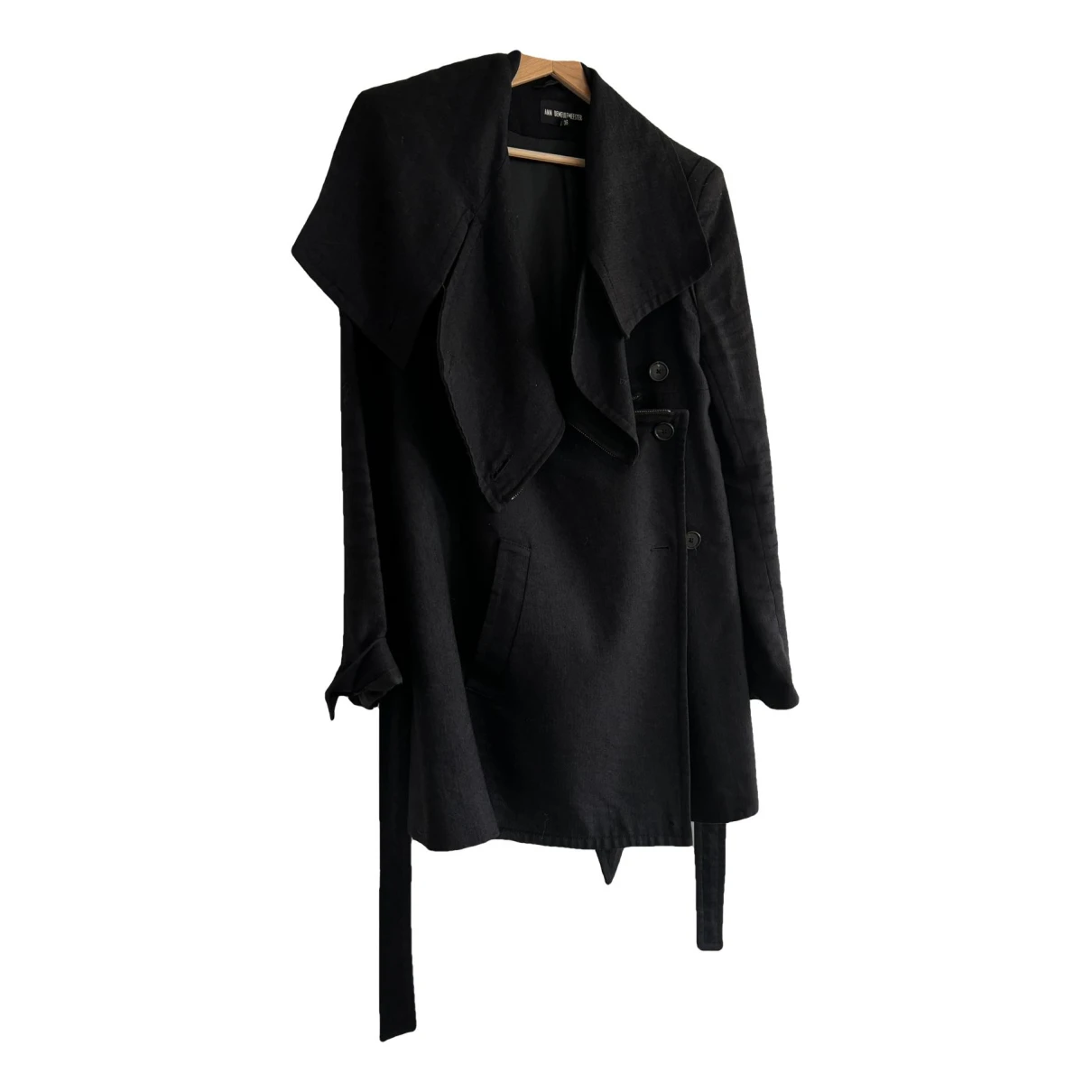 Pre-owned Ann Demeulemeester Wool Coat In Black