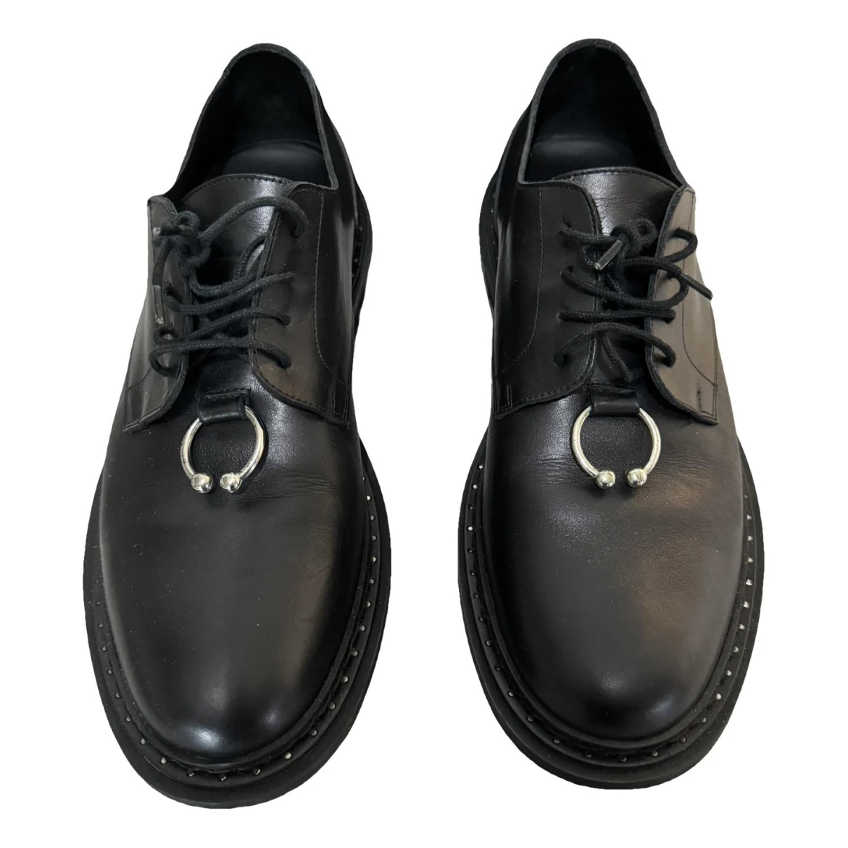 Pre-owned Neil Barrett Leather Lace Ups In Black