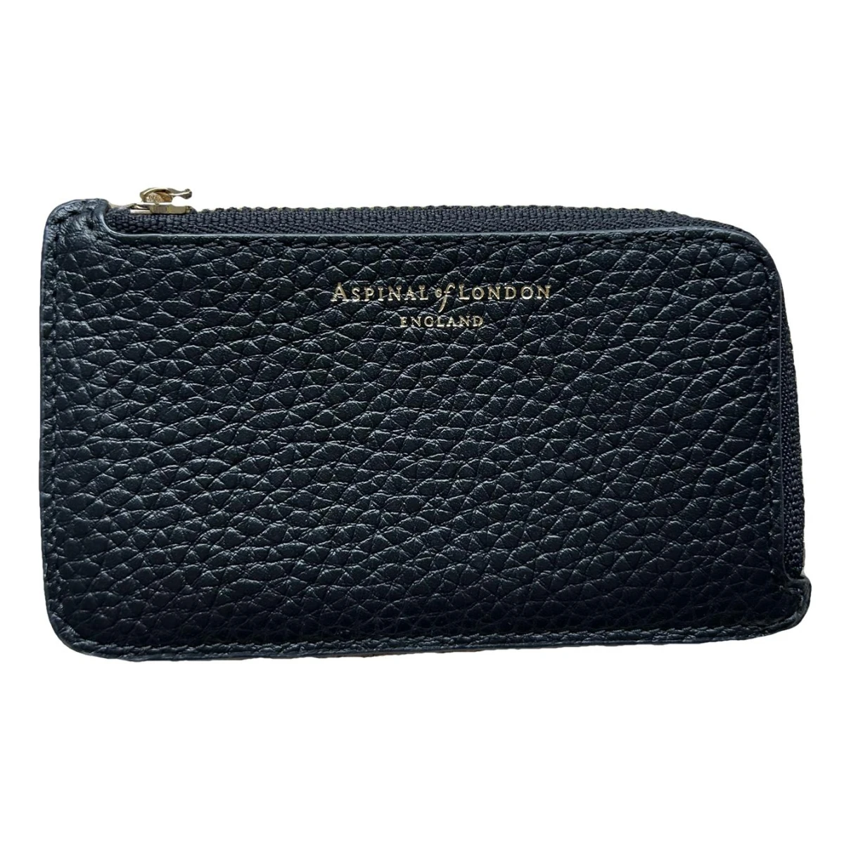 Pre-owned Aspinal Of London Leather Card Wallet In Black