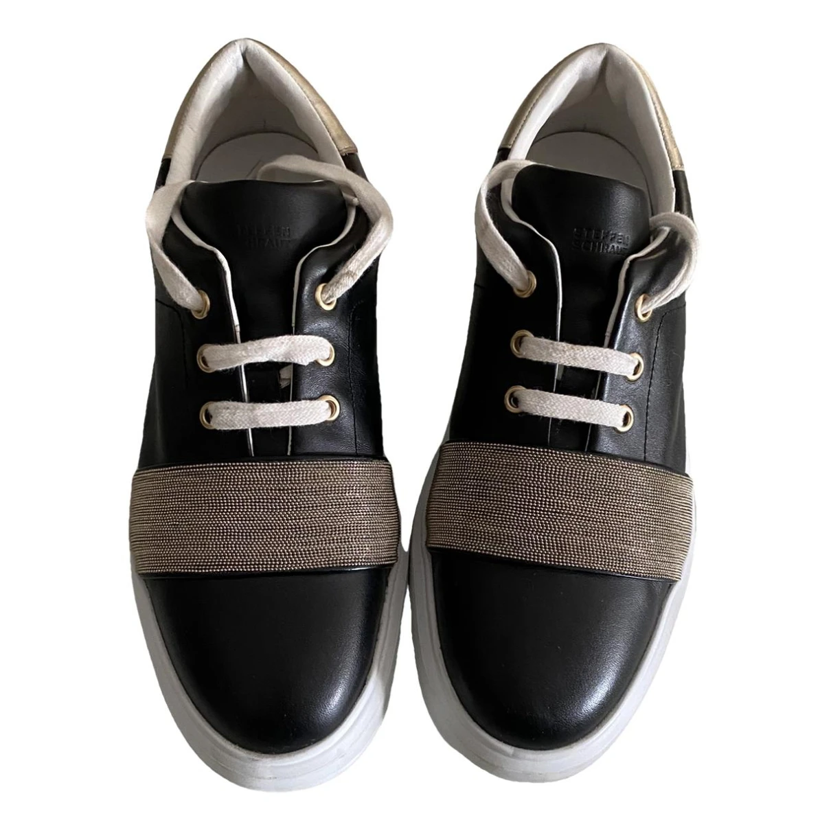 Pre-owned Steffen Schraut Leather Trainers In Black