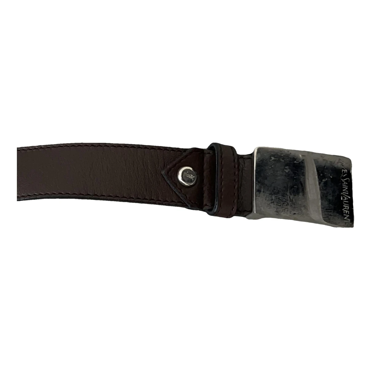Pre-owned Saint Laurent Leather Belt In Brown