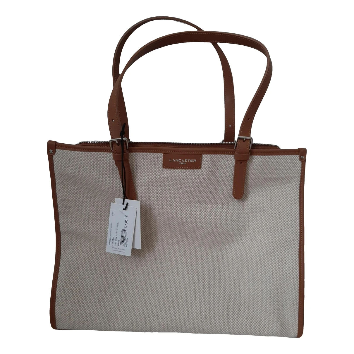 Pre-owned Lancaster Leather Tote In Camel