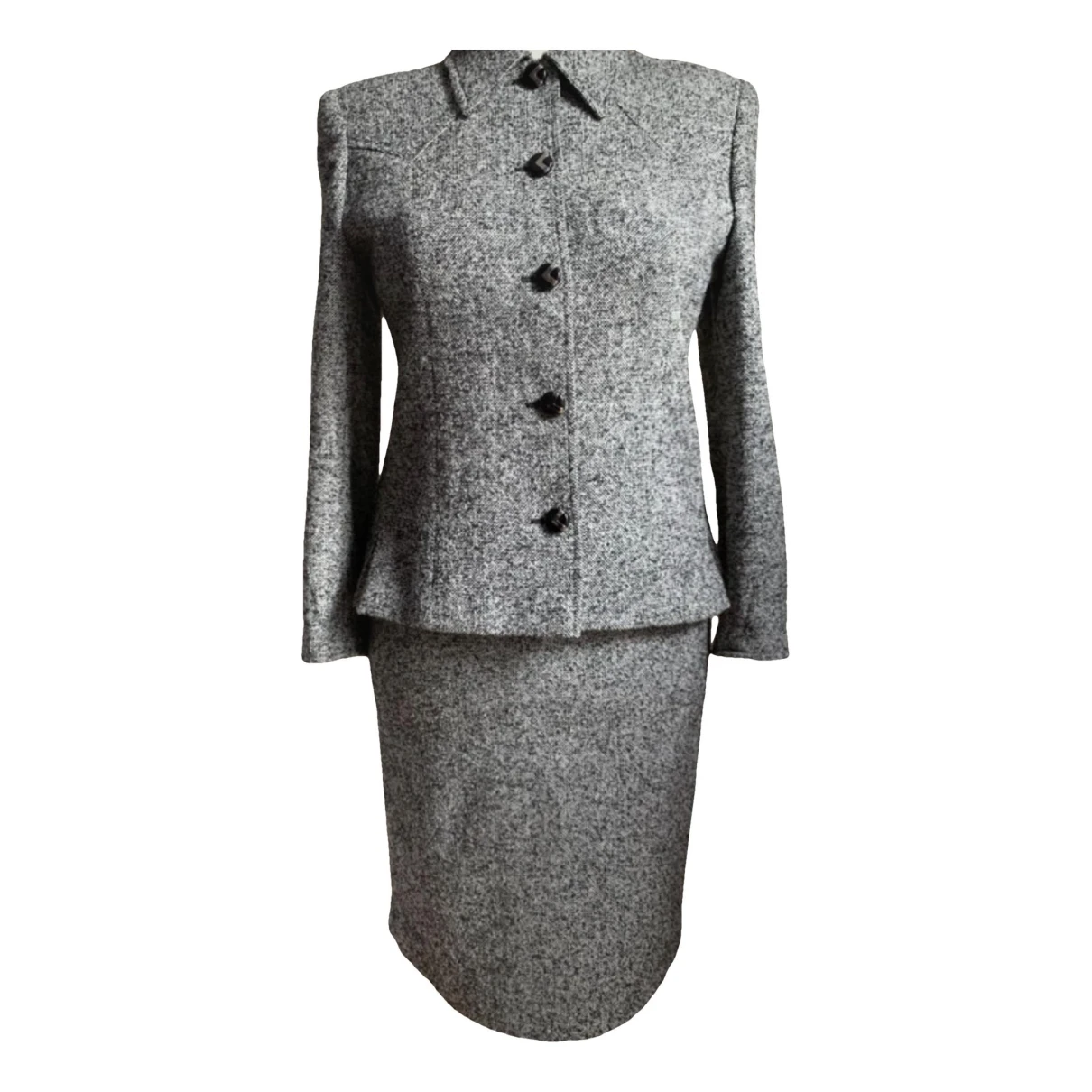 Pre-owned Valentino Wool Dress In Grey