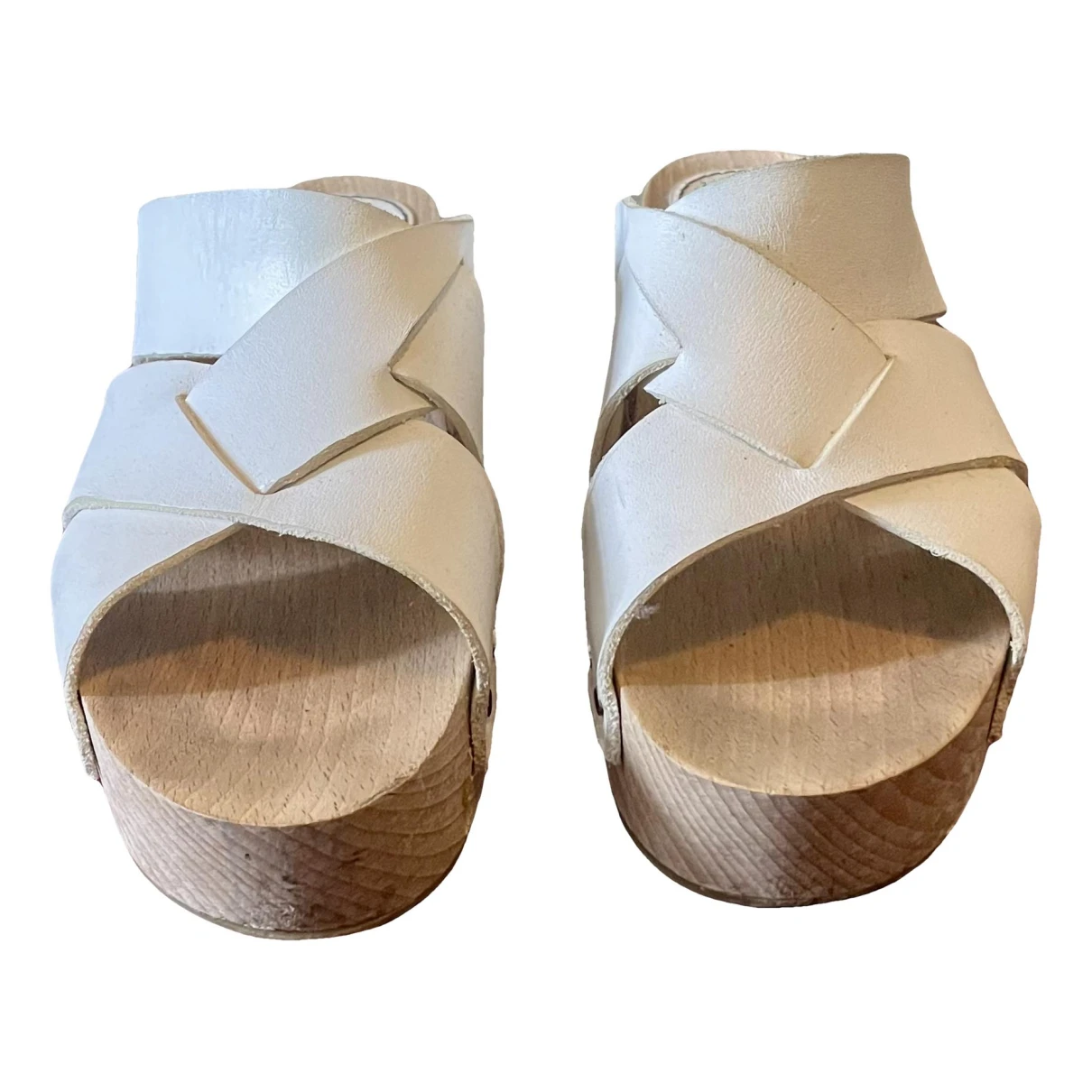 Pre-owned Proenza Schouler Leather Mules & Clogs In White