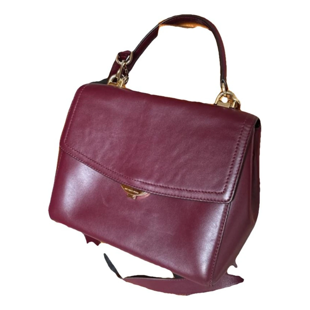 Pre-owned Michael Kors Ava Leather Crossbody Bag In Burgundy