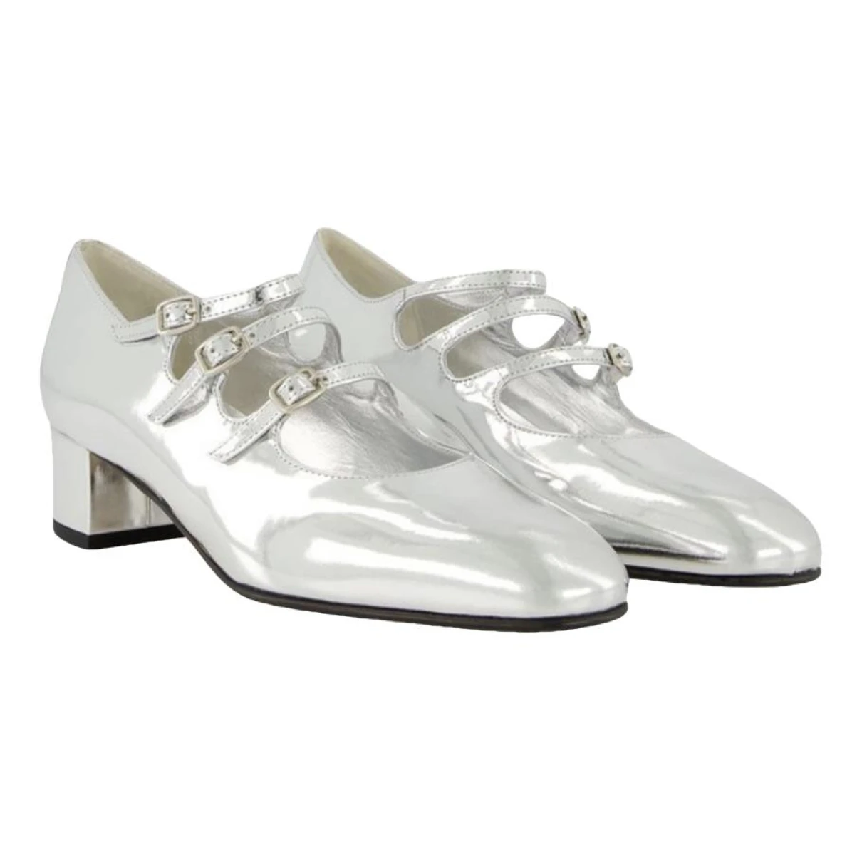 Pre-owned Carel Patent Leather Flats In Silver