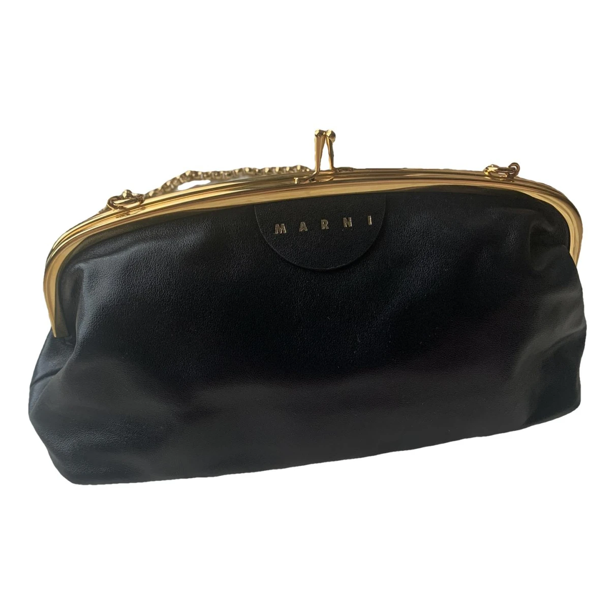 Pre-owned Marni Leather Clutch Bag In Black