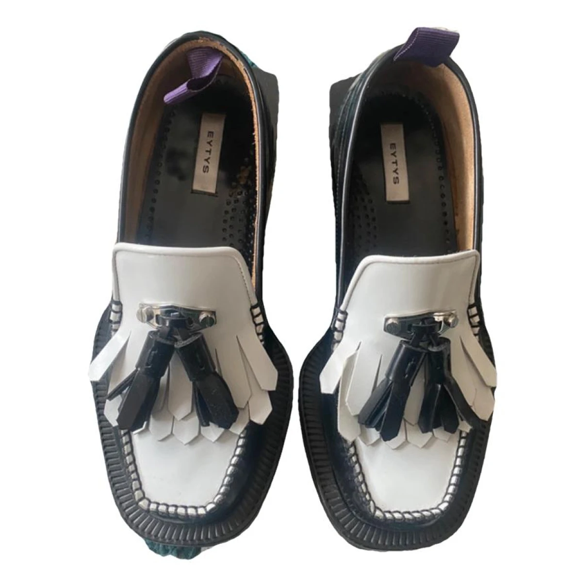 Pre-owned Eytys Leather Flats In Black
