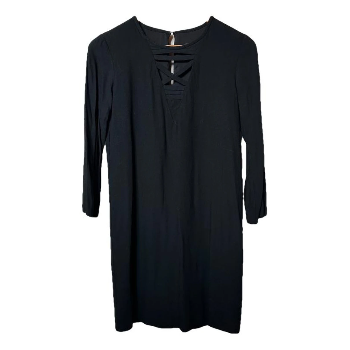 Pre-owned Ikks Mid-length Dress In Black