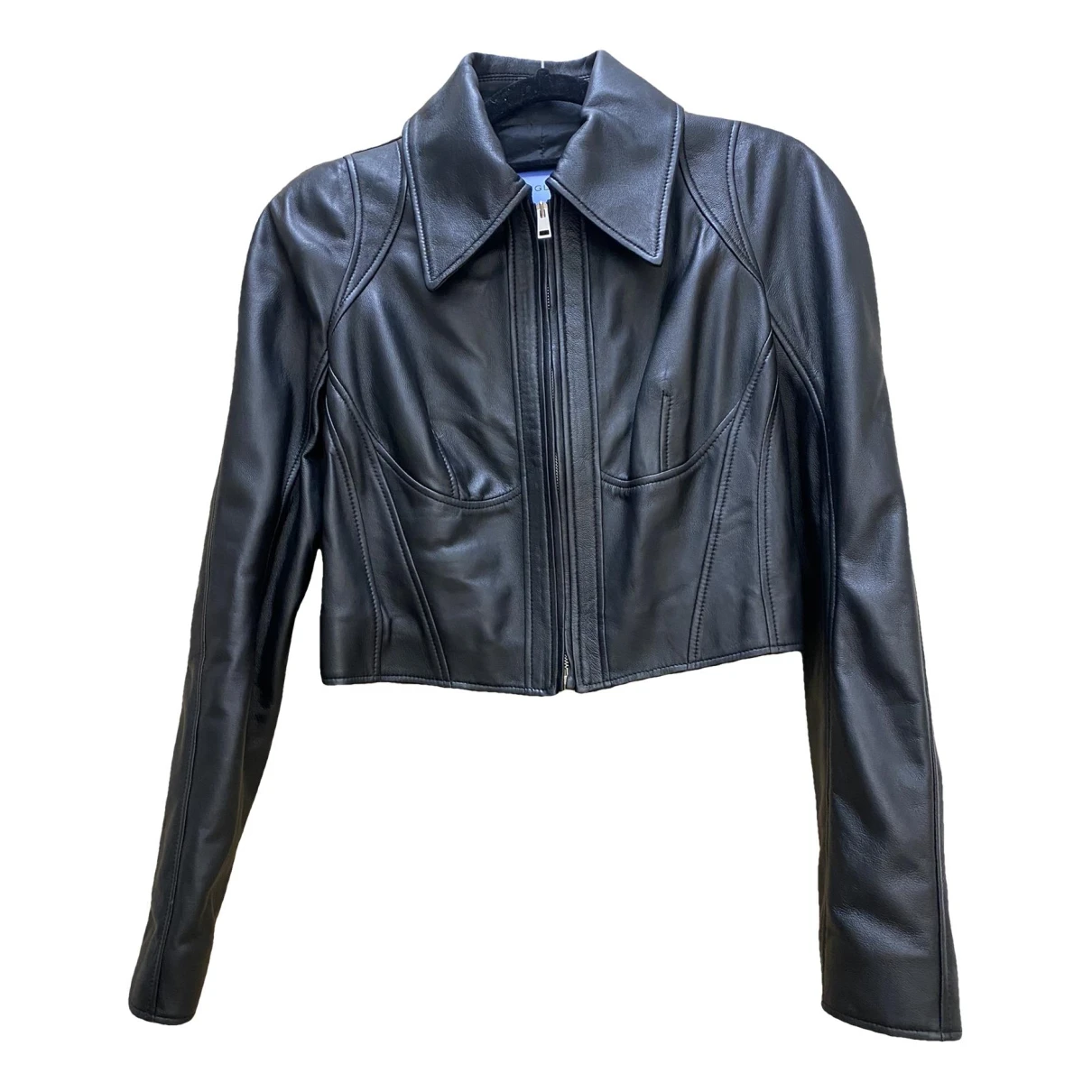 Pre-owned Mugler Leather Jacket In Black