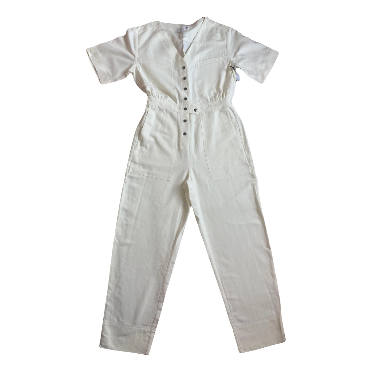 Pre-owned Apiece Apart Linen Jumpsuit In White