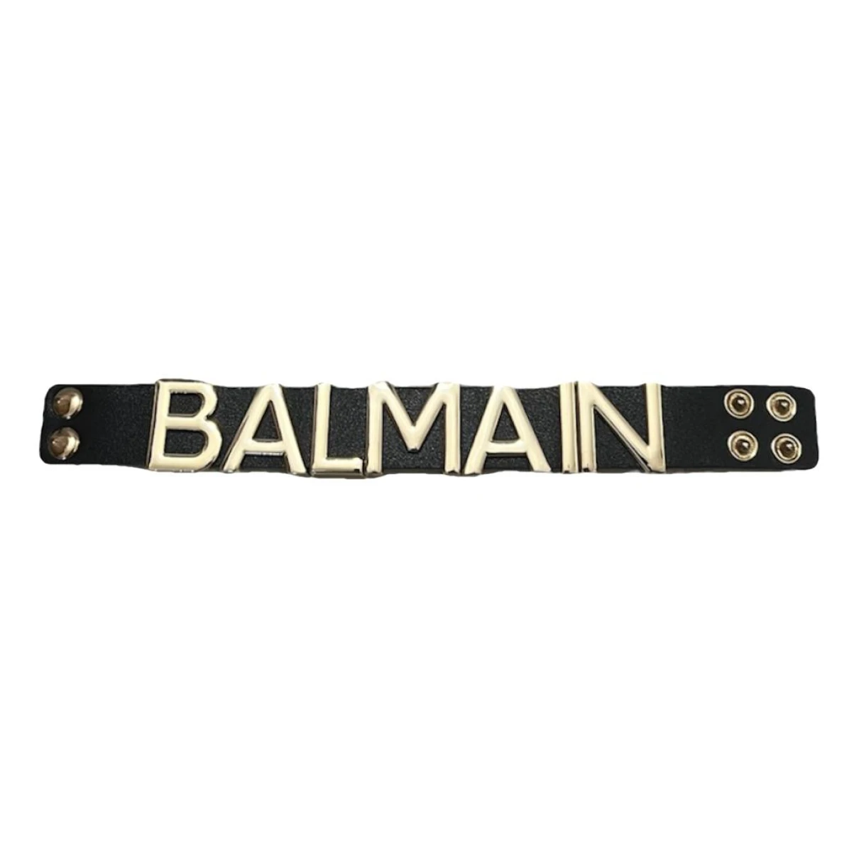 Pre-owned Balmain Leather Bracelet In Black