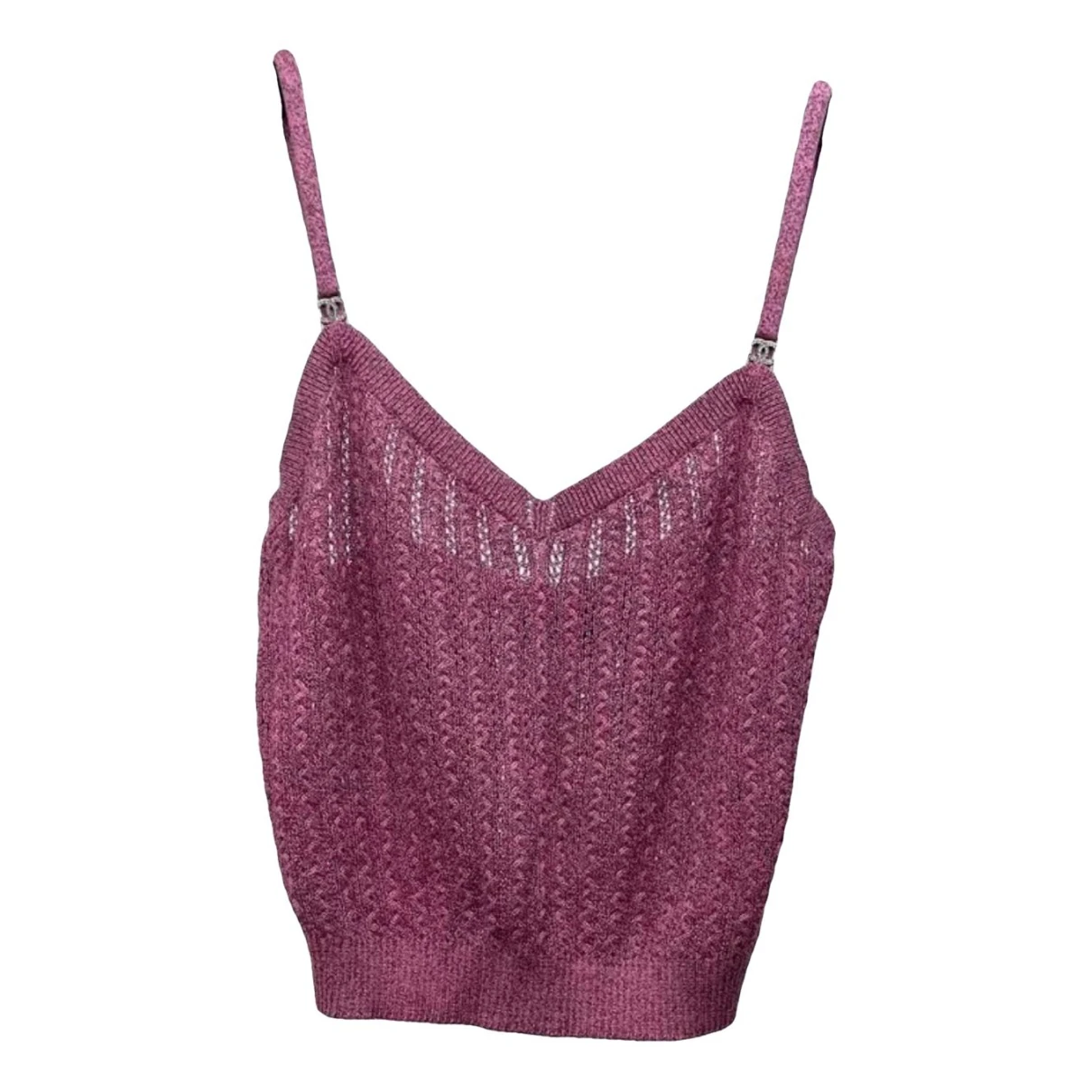 Pre-owned Chanel Silk Camisole In Burgundy